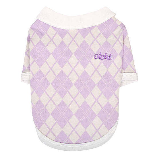 ARGYLE COLLAR KNIT / PURPLE