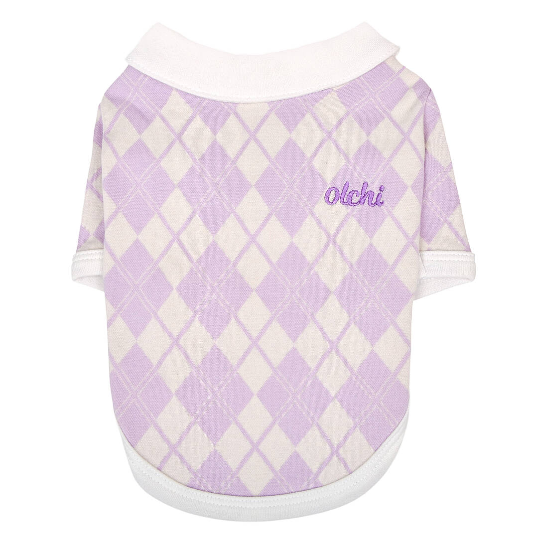 ARGYLE COLLAR KNIT / PURPLE - 1