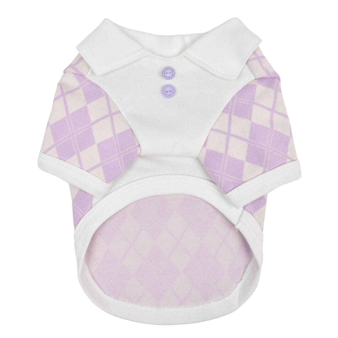 ARGYLE COLLAR KNIT / PURPLE - 2