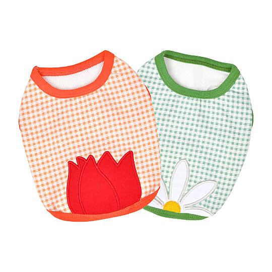 CHECK FLOWER (CROP T-SH)/ORANGE - 6