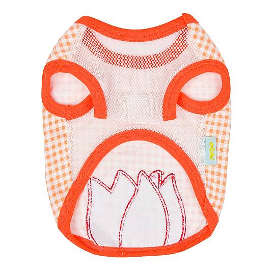 CHECK FLOWER (CROP T-SH)/ORANGE - 2