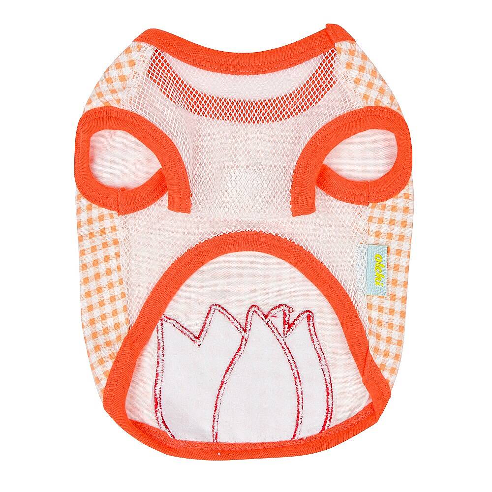 CHECK FLOWER (CROP T-SH)/ORANGE - 2