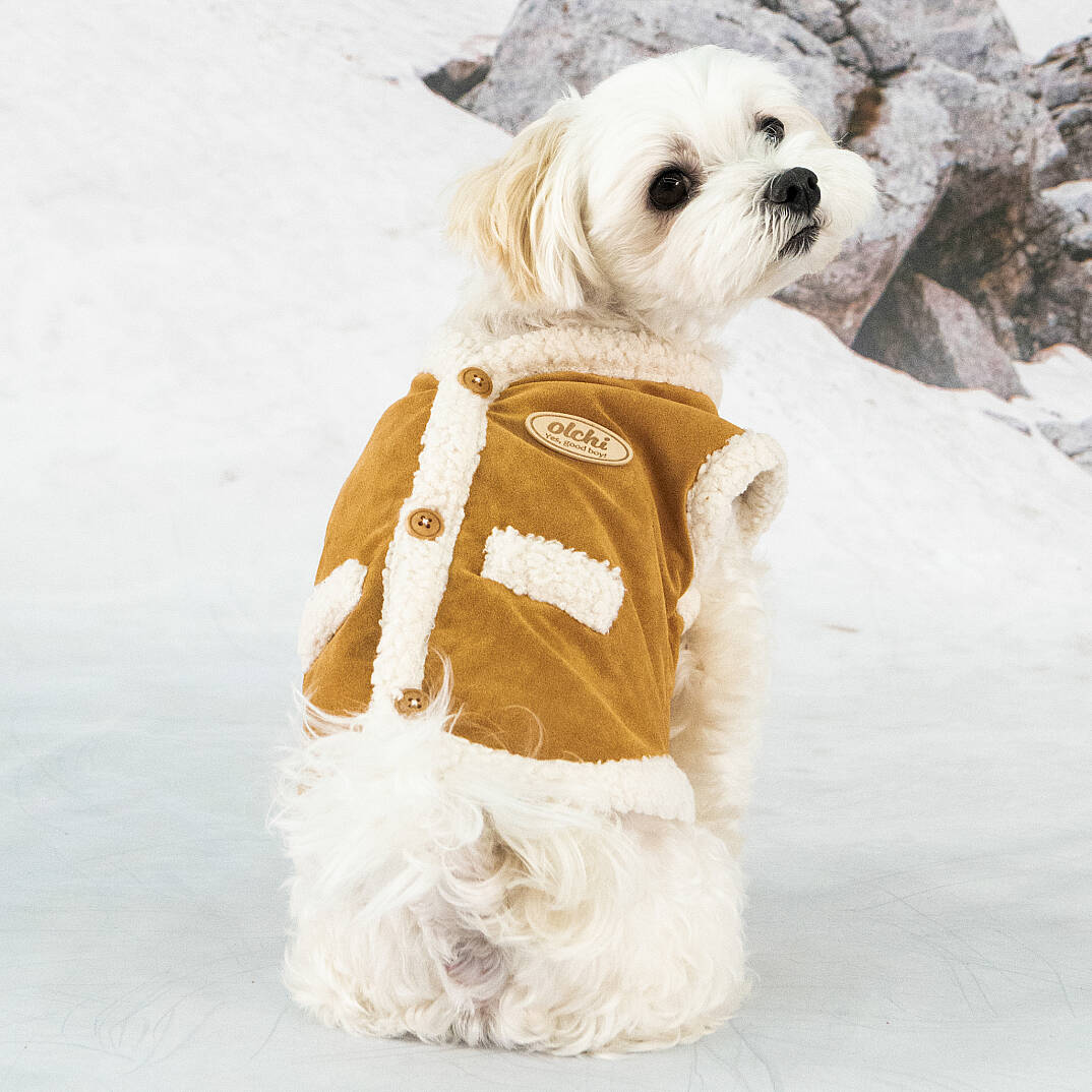  COZY MUSTANG VEST / CAMEL - 3