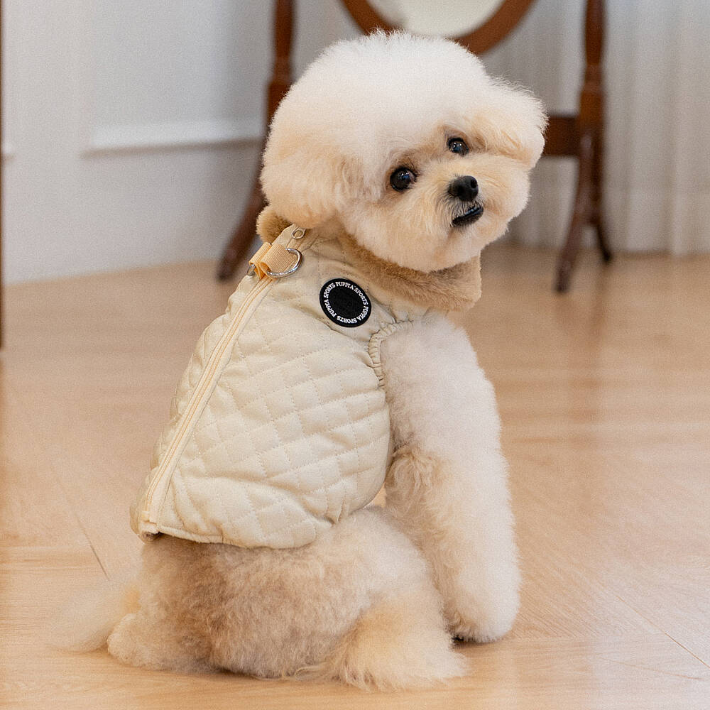 DIA QUILTED VEST JUMPER / BEIGE - 4