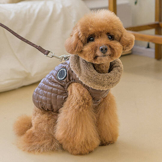 DIA QUILTED VEST JUMPER / BROWN - 4