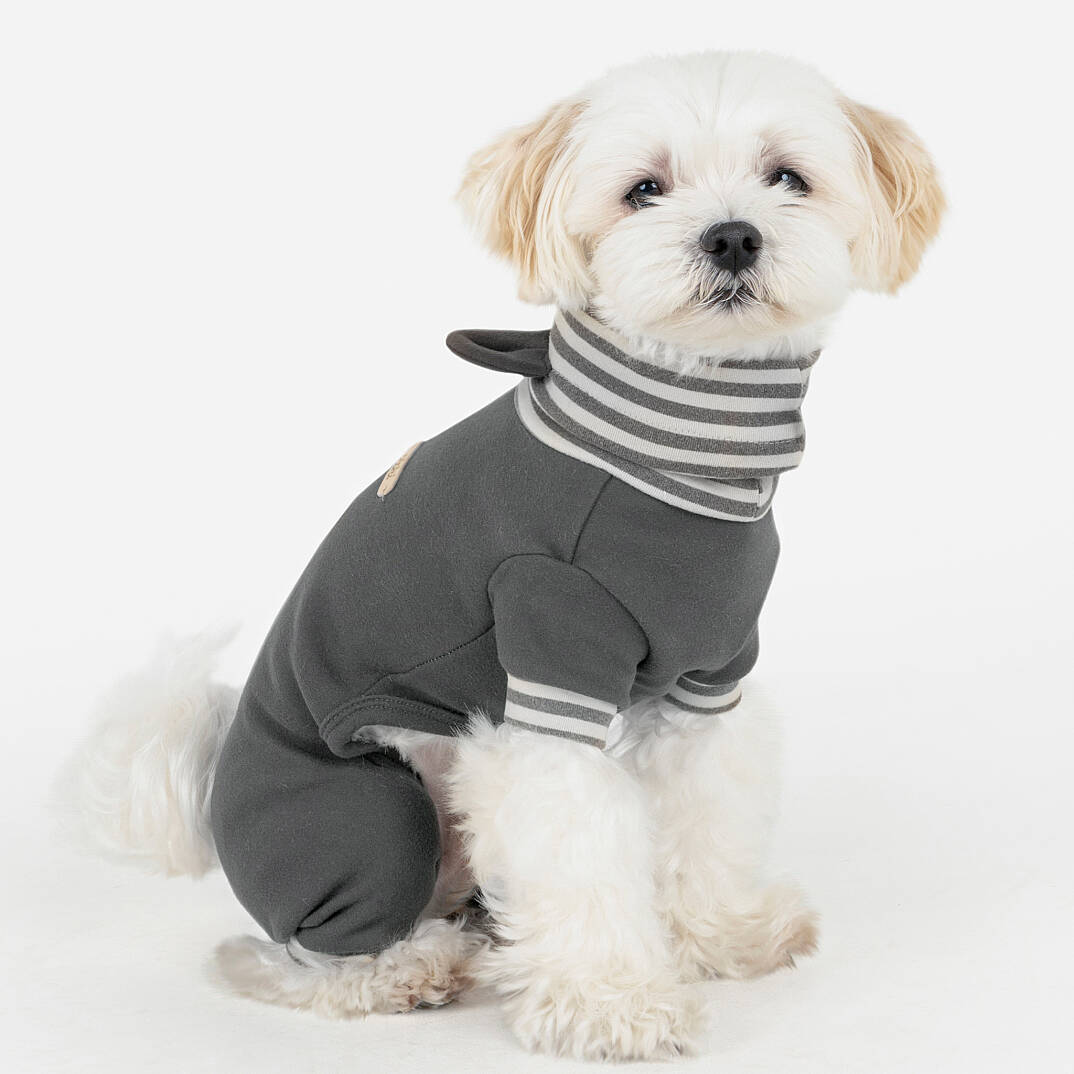 EARS HOODIE COVERALL / GREY - 5
