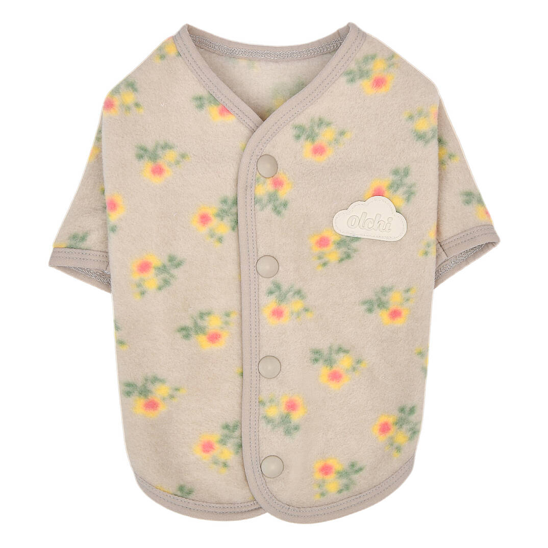 FLOWER BUTTON / GREY - 1