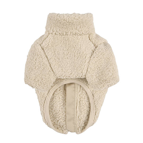 FLUFFY ZIP UP JUMPER / BEIGE - 2