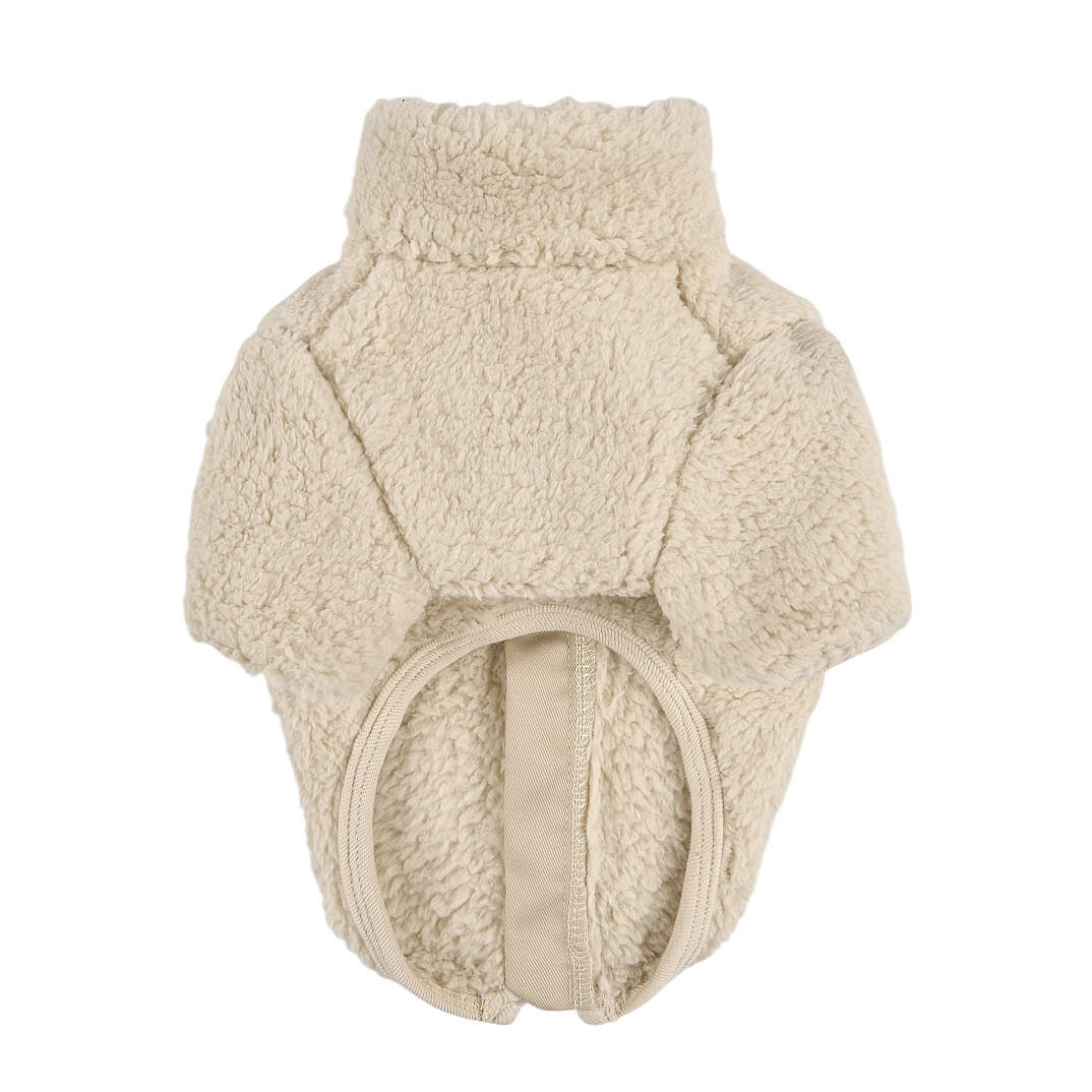 FLUFFY ZIP UP JUMPER / BEIGE - 2