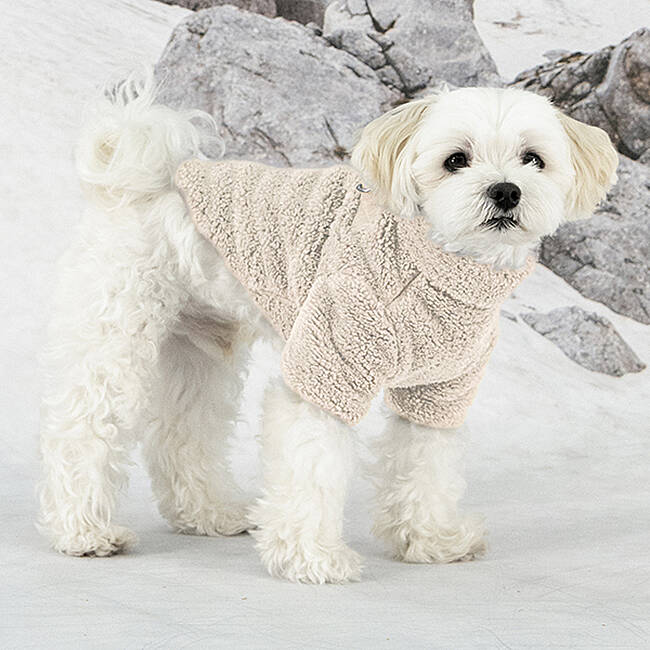 FLUFFY ZIP UP JUMPER / BEIGE - 4