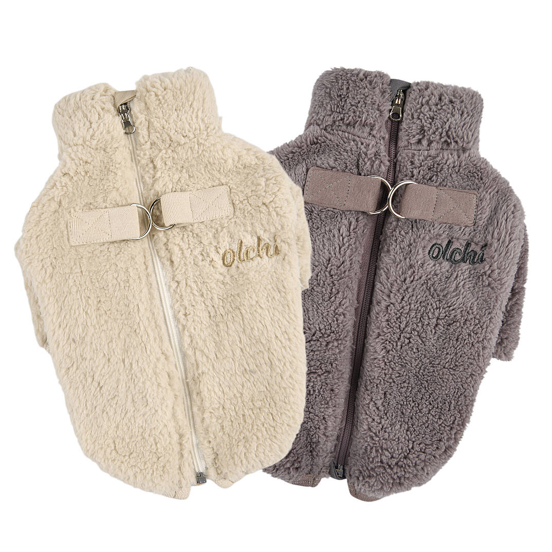 FLUFFY ZIP UP JUMPER / GREY - 7