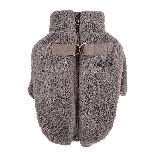 FLUFFY ZIP UP JUMPER / GREY