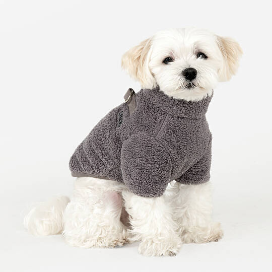 FLUFFY ZIP UP JUMPER / GREY - 3