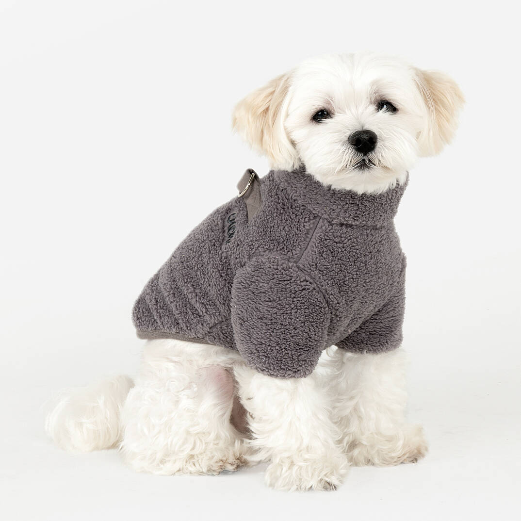 FLUFFY ZIP UP JUMPER / GREY - 3
