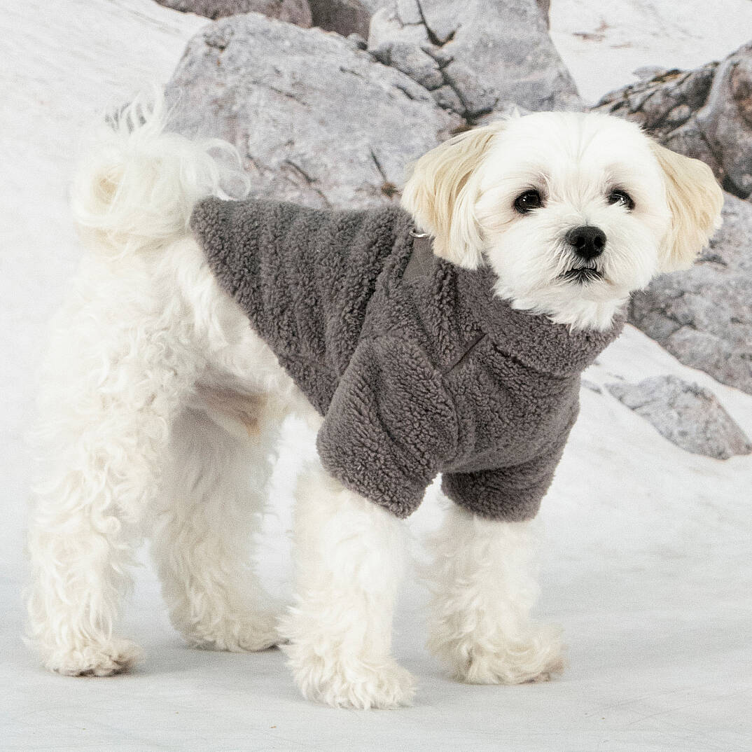 FLUFFY ZIP UP JUMPER / GREY - 5