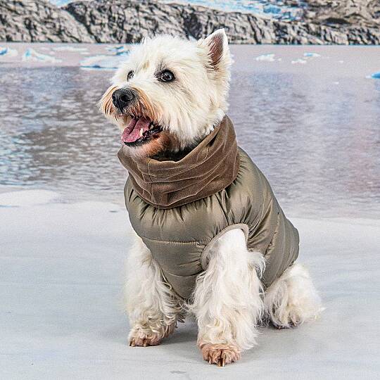 GLACIER SNOOD PUFFER VEST / BROWN - 7