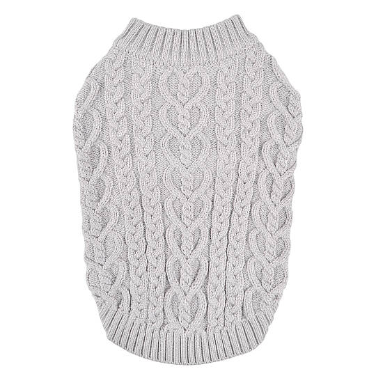  Heart Cable Knit Sweater / GREY