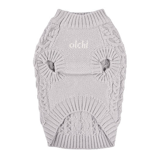  Heart Cable Knit Sweater / GREY - 2
