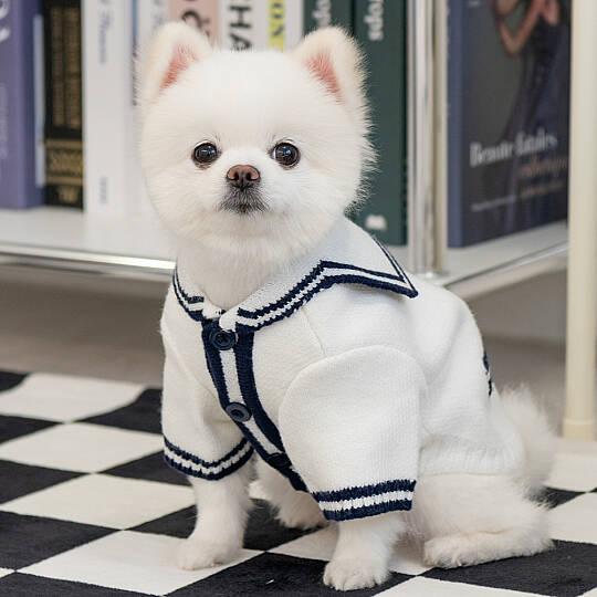 MARINE KNIT CARDIGANS / WHITE - 5