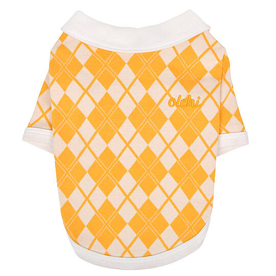 OLCHI ARGYLE COLLAR KNIT / YELLOW
