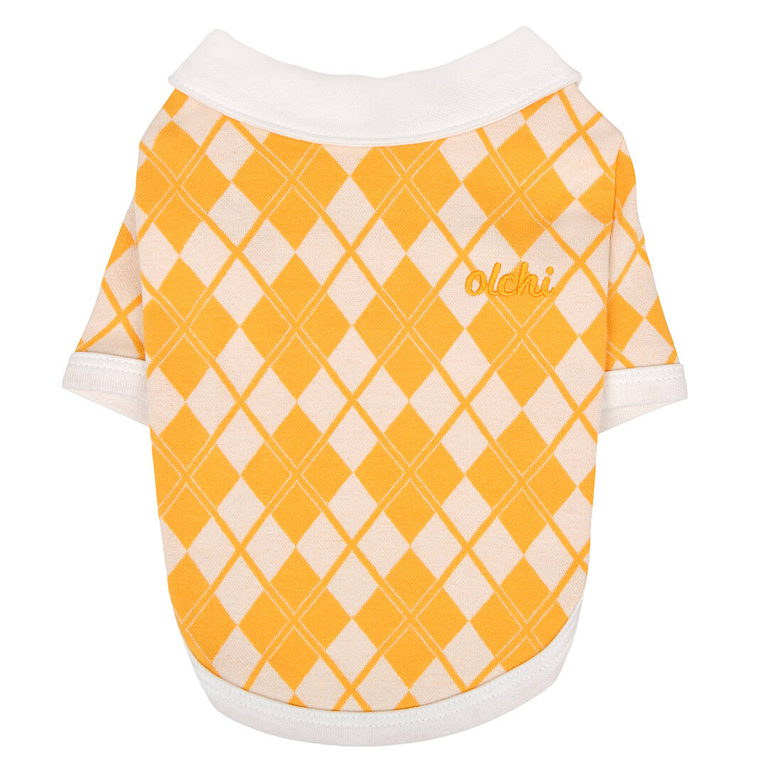 OLCHI ARGYLE COLLAR KNIT / YELLOW - 1