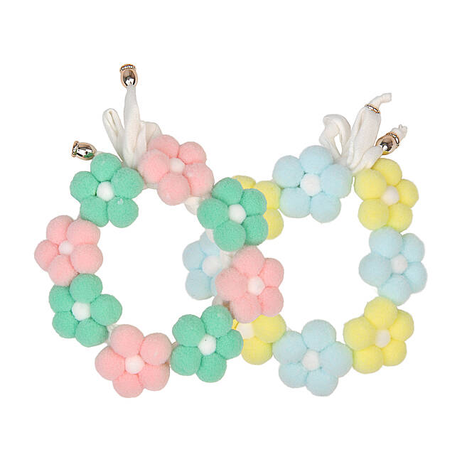 OLCHI POM POM FLOWER NECKLACE/GREEN - 6