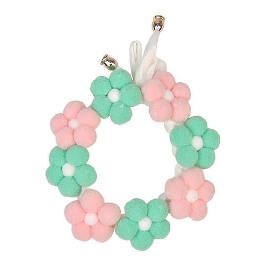 OLCHI POM POM FLOWER NECKLACE/GREEN