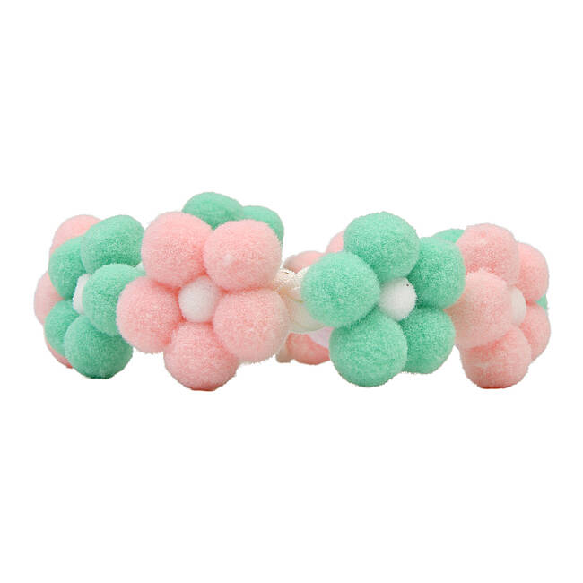 OLCHI POM POM FLOWER NECKLACE/GREEN - 4
