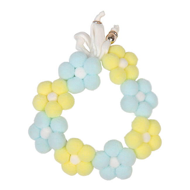 OLCHI POM POM FLOWER NECKLACE/YELLOW - 1
