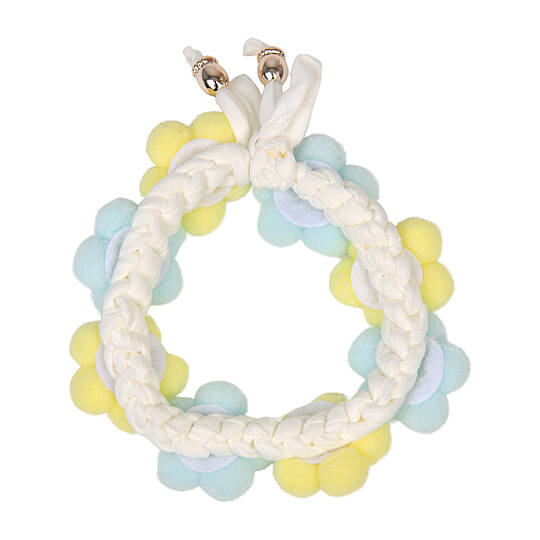 OLCHI POM POM FLOWER NECKLACE/YELLOW - 3