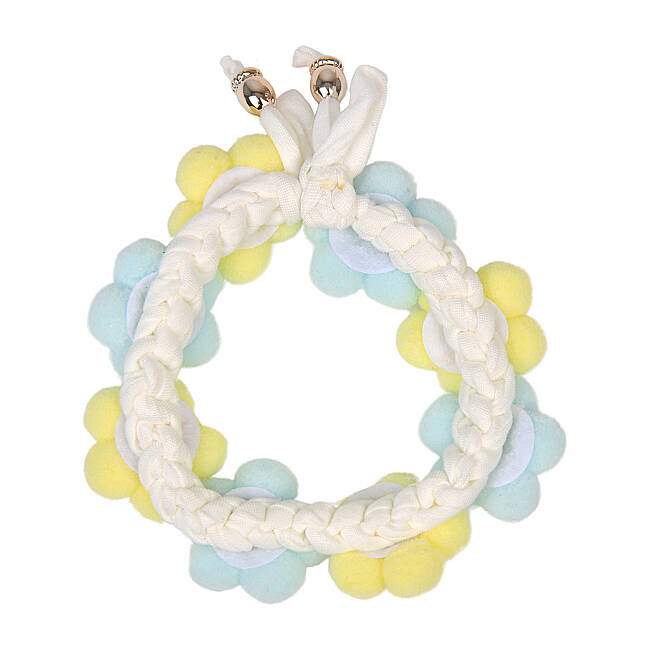 OLCHI POM POM FLOWER NECKLACE/YELLOW - 3