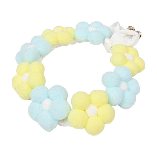 OLCHI POM POM FLOWER NECKLACE/YELLOW - 2
