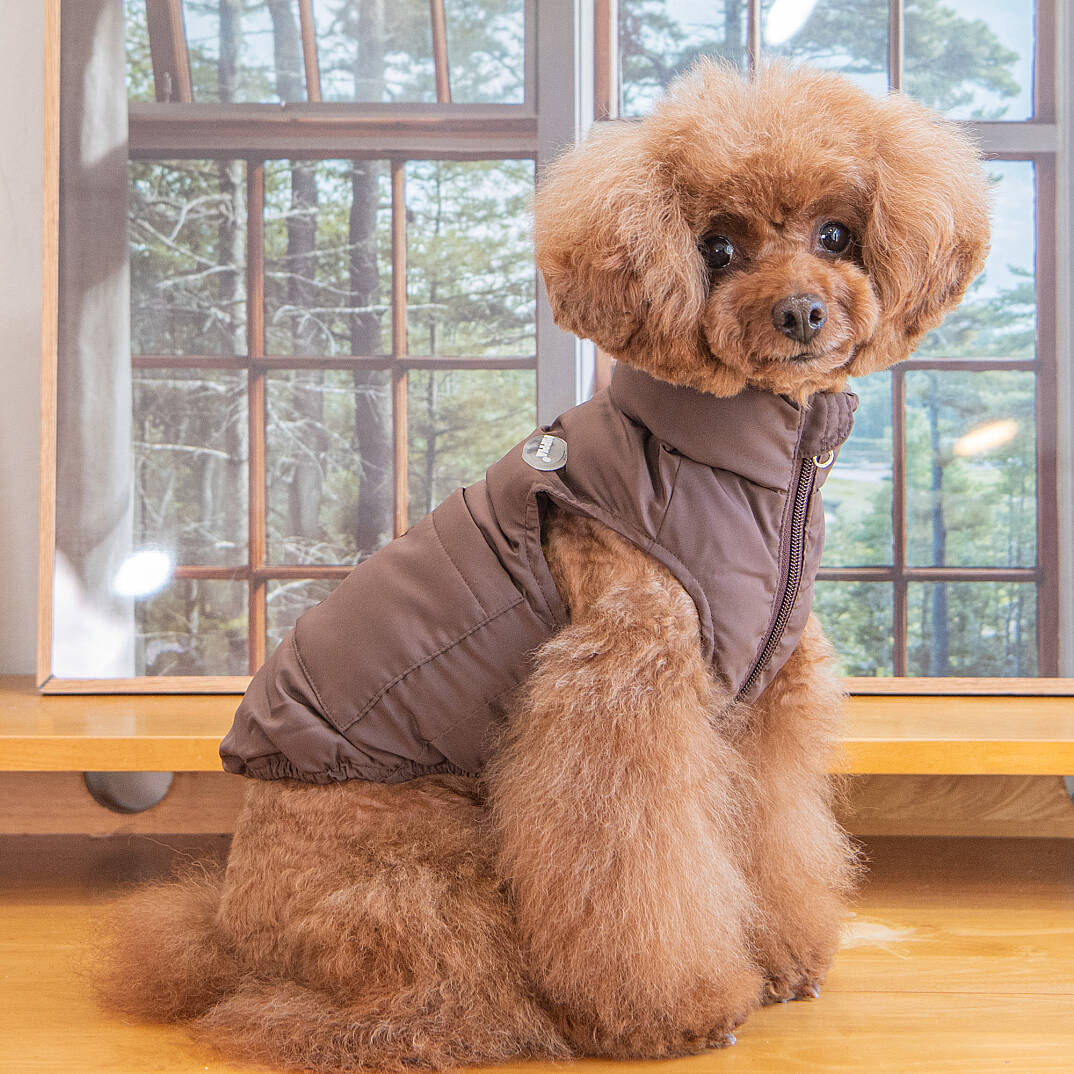PUFFER VEST JUMPER / BROWN - 7