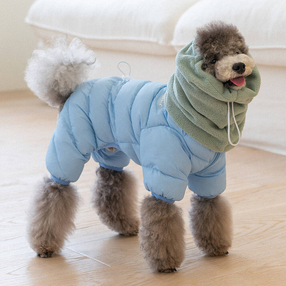SNOOD PADDING JUMPSUIT / SKY BLUE - 3