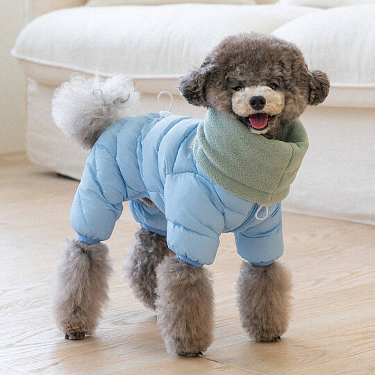 SNOOD PADDING JUMPSUIT / SKY BLUE - 4
