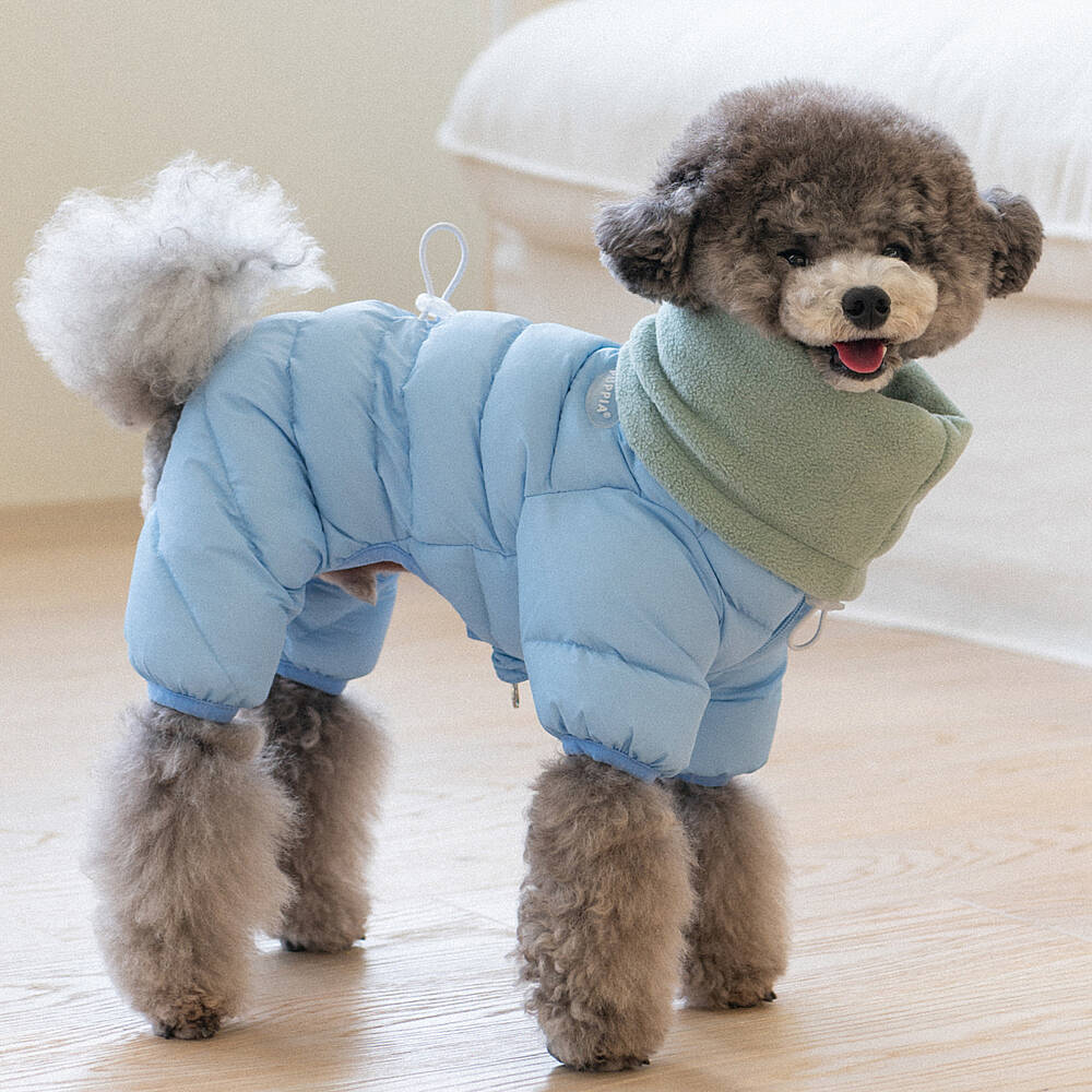 SNOOD PADDING JUMPSUIT / SKY BLUE - 5