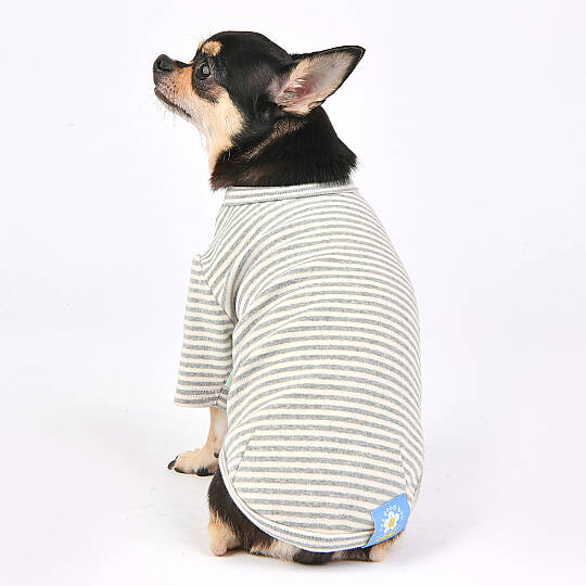 STRIPE ROUND NECK / GREY - 6
