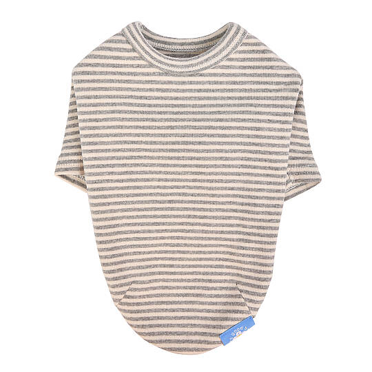 STRIPE ROUND NECK / GREY