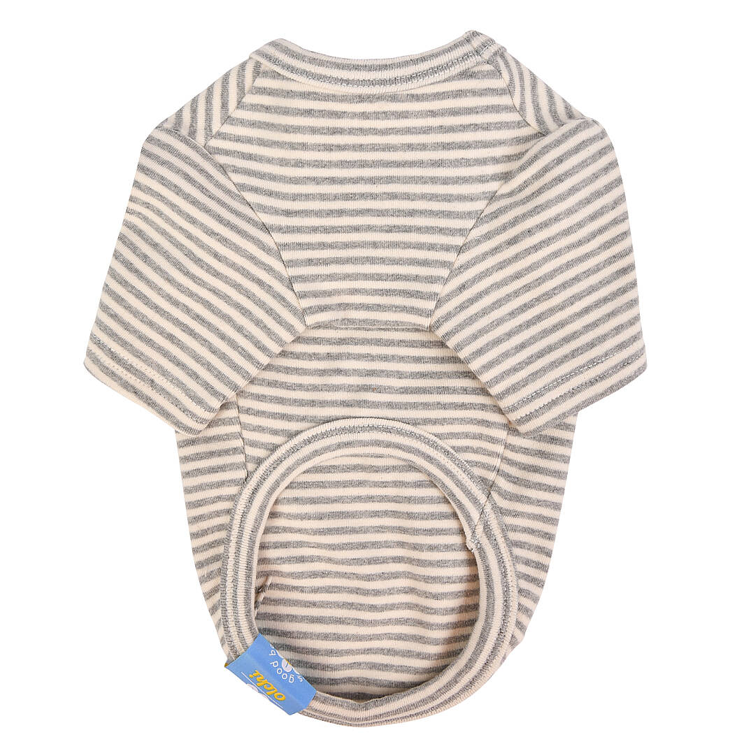 STRIPE ROUND NECK / GREY - 2