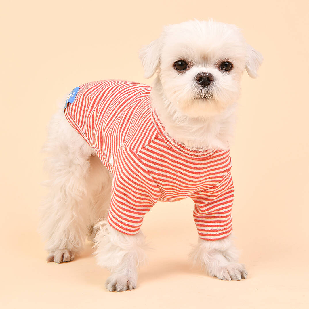 STRIPE ROUND NECK / RED - 5