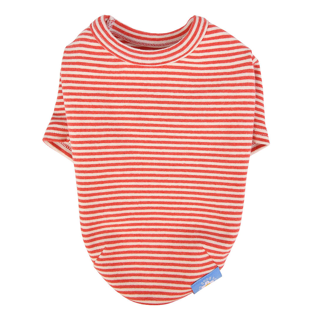 STRIPE ROUND NECK / RED - 1