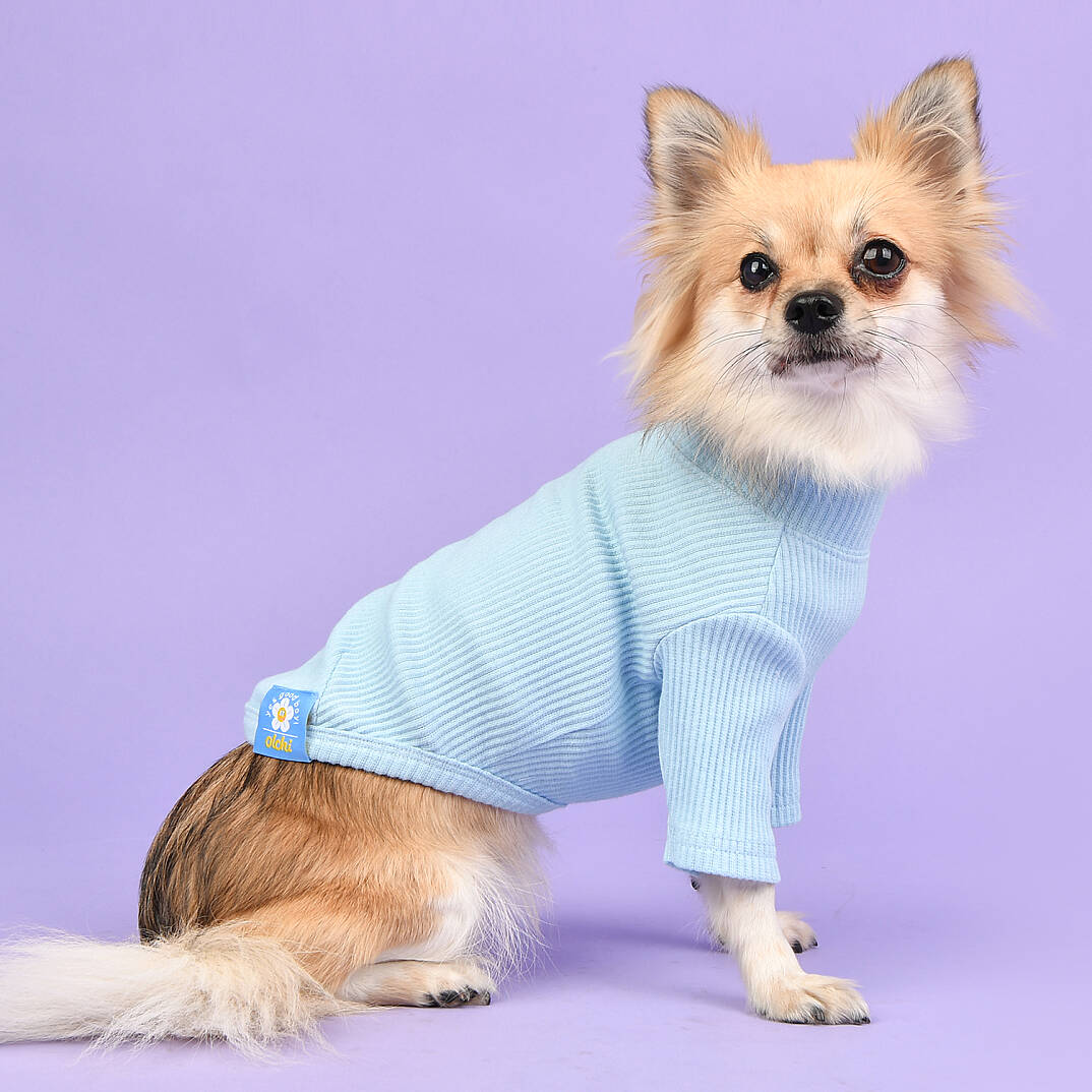 WAVE TURTLENECK / SKY BLUE - 5